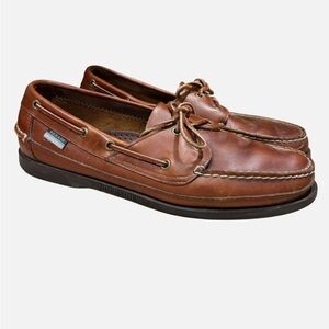 Sebago Docksides Men's Leather Boat Shoes Loafers Mahogany Size 11.5W Nautical